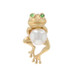 Yellow Gold Cultured Pearl & Tsavorite Garnet Frog Pendant - 14k Amphibian