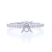 White Gold Diamond Semi-Mount Engagement Ring - 14k Round .22ctw 7x5mm Oval