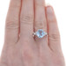 White Gold Lab-Created Spinel Vintage Ring - 10k Oval 2.59ctw Blue & White