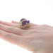 Yellow Gold Amethyst Diamond Cluster Cocktail Ring - 14k Marquise Cab 4.46ctw