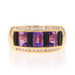 Yellow Gold Amethyst Onyx Diamond Cluster Band 14k Emerald Ct 1.47ctw Ring 8 1/2