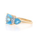 Yellow Gold Blue Topaz Diamond Ring - 14k Emerald & Trillion 2.69ctw Three-Stone