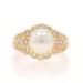 Yellow Gold Akoya Pearl & Diamond Ring - 18k Round Brilliant .55ctw Yellow Gold Akoya Pearl & Diamond Ring - 18k Round Brilliant .55ctw