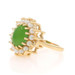 Yellow Gold Nephrite Jade & Cultured Pearl Halo Ring - 14k Oval Cabochon