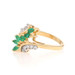 Yellow Gold Emerald Diamond Bypass Ring - 14k Marquise .74ctw Six-Stone Yellow Gold Emerald Diamond Bypass Ring - 14k Marquise .74ctw Six-Stone