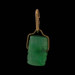 Yellow Gold Jadeite Solitaire Pendant - 14k Drum Barrel