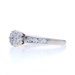 White Gold Diamond Cluster Engagement Ring - 14k Round Brilliant .65ctw Floral