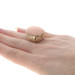 Yellow Gold Angel Skin Coral Cocktail Solitaire Ring - 14k Oval Cabochon Floral Yellow Gold Angel Skin Coral Cocktail Solitaire Ring - 14k Oval Cabochon Floral