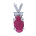 White Gold Ruby Diamond Pendant - 14k Oval 1.29ctw White Gold Ruby Diamond Pendant - 14k Oval 1.29ctw