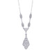 White Gold Diamond Art Deco Drop Necklace 16 3/4" - 14k European .20ctw Vintage White Gold Diamond Art Deco Drop Necklace 16 3/4" - 14k European .20ctw Vintage