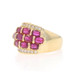 Yellow Gold Ruby & Diamond Cluster Cocktail Band - 14k Oval 4.91ctw Scallop Ring Yellow Gold Ruby & Diamond Cluster Cocktail Band - 14k Oval 4.91ctw Scallop Ring
