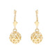 Yellow Gold Quilted Ball Dangle Earrings - 14k Orbs Pierced Yellow Gold Quilted Ball Dangle Earrings - 14k Orbs Pierced
