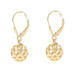Yellow Gold Quilted Ball Dangle Earrings - 14k Orbs Pierced Yellow Gold Quilted Ball Dangle Earrings - 14k Orbs Pierced