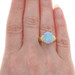 Yellow Gold Opal Diamond Ring - 18k Oval Cabochon 2.20ctw
