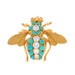 Cartier Diamond Turquoise Ruby Vintage Bee Brooch -Yellow Gold 18k Rd .80ctw Pin