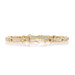 Yellow Gold Diamond Link Bracelet 7 1/4" -14k Round Brilliant & Baguette 4.00ctw