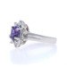 White Gold Purple Sapphire Diamond Halo Ring - 14k Oval 2.09ctw Flower Cathedral White Gold Purple Sapphire Diamond Halo Ring - 14k Oval 2.09ctw Flower Cathedral