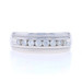 White Gold Diamond Men's Wedding Band - 14k Round Brilliant .50ctw Milgrain Ring