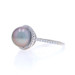 White Gold Tahitian Pearl & Diamond Halo Ring - 14k .35ctw Cathedral White Gold Tahitian Pearl & Diamond Halo Ring - 14k .35ctw Cathedral