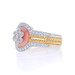 White Gold Coral & Diamond Flower Cluster Ring - 18k 0.55ctw Milgrain Rope White Gold Coral & Diamond Flower Cluster Ring - 18k 0.55ctw Milgrain Rope