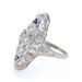 White Gold Diamond & Lab-Created Sapphire Art Deco Ring 18k Round .32ctw Vintage White Gold Diamond & Lab-Created Sapphire Art Deco Ring 18k Round .32ctw Vintage