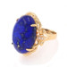 Yellow Gold Lapis Lazuli & Diamond Ring - 14k Oval Cabochon Yellow Gold Lapis Lazuli & Diamond Ring - 14k Oval Cabochon
