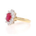 Yellow Gold Ruby & Diamond Halo Ring - 14k Oval 2.51ctw Floral Yellow Gold Ruby & Diamond Halo Ring - 14k Oval 2.51ctw Floral