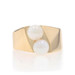 Yellow Gold Cultured Pearl Two-Stone Ring - 10k