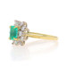 Yellow Gold Emerald & Diamond Halo Ring - 18k Emerald Cut 1.17ctw Cathedral