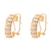 Yellow Gold Diamond J-Hoop Earrings - 14k Round Brilliant 1.20ctw Pierced Yellow Gold Diamond J-Hoop Earrings - 14k Round Brilliant 1.20ctw Pierced
