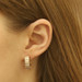 Yellow Gold Diamond J-Hoop Earrings - 14k Round Brilliant 1.20ctw Pierced Yellow Gold Diamond J-Hoop Earrings - 14k Round Brilliant 1.20ctw Pierced