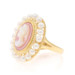 Yellow Gold Mother of Pearl & Cultured Pearl Halo Ring - 14k Silhouette Cameo