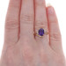 Yellow Gold Amethyst Diamond Bypass Ring - 14k Oval 1.77ctw