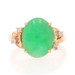 Yellow Gold Jadeite Diamond Ring - 14k Oval Cabochon 4.15ctw Yellow Gold Jadeite Diamond Ring - 14k Oval Cabochon 4.15ctw