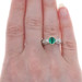 White Gold Lab-Created Emerald & Diamond Ring - 14k Oval 1.17ctw