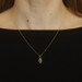 Yellow Gold Diamond Halo Pendant Necklace -14k Round Brilliant .14ctw Adjustable Yellow Gold Diamond Halo Pendant Necklace -14k Round Brilliant .14ctw Adjustable