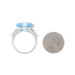 White Gold Blue Topaz Cocktail Solitaire Ring - 14k Square 5.18ct