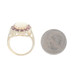 Yellow Gold Opal Ruby Halo Ring - 14k Oval Cabochon 2.28ctw Yellow Gold Opal Ruby Halo Ring - 14k Oval Cabochon 2.28ctw