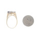 Yellow Gold Iolite Diamond Cluster Cocktail Ring - 14k Pear 1.26ctw Floral