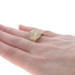 Yellow Gold Diamond Cluster Cocktail Ring 14k Baguette & Round Brilliant 1.00ctw