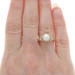 Yellow Gold Akoya Pearl Edwardian Solitaire Ring - 14k GIA Antique Yellow Gold Akoya Pearl Edwardian Solitaire Ring - 14k GIA Antique