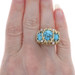 Yellow Gold Turquoise & Diamond Ring - 14k Oval Cabochon .16ctw Three-Stone Sz 7 Yellow Gold Turquoise & Diamond Ring - 14k Oval Cabochon .16ctw Three-Stone Sz 7