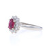 Platinum Ruby & Diamond Halo Ring - 850 Oval 1.08ctw
