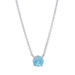 White Gold Blue Zircon Solitaire Pendant Necklace - 14k Round 2.27ct Adjustable White Gold Blue Zircon Solitaire Pendant Necklace - 14k Round 2.27ct Adjustable