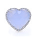 White Gold Chalcedony Diamond Heart Halo Ring - 14k Checkerboard Cab 11.57ctw