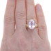Yellow Gold Kunzite Cocktail Solitaire Ring - 14k Oval 6.40ct Yellow Gold Kunzite Cocktail Solitaire Ring - 14k Oval 6.40ct