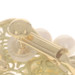 Yellow Gold Pearl Floral Scroll Bow Lg Stud Earrings - 18k Adjust Screw Clip-Ons