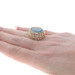 Yellow Gold Blue Topaz Cocktail Solitaire Ring - 14k Oval 13.57ct Leaf Garland
