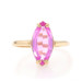 Yellow Gold Lab-Created Pink Sapphire Cocktail Solitaire Ring - 10k Marq 2.39ct Yellow Gold Lab-Created Pink Sapphire Cocktail Solitaire Ring - 10k Marq 2.39ct