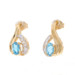 Yellow Gold Blue Topaz & Diamond Short Drop Earrings - 14k Oval .66ctw Pierced Yellow Gold Blue Topaz & Diamond Short Drop Earrings - 14k Oval .66ctw Pierced